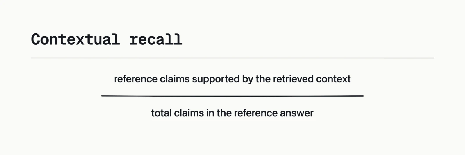 The denominator comes from the golden row, not retrieval.